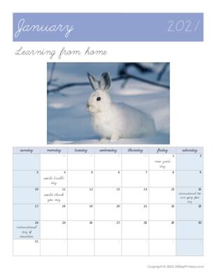 January 2021 Learning from home Calendar.pdf